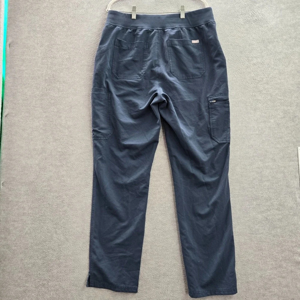 FIGS Women Scrub Pants XLT Blue High Waisted Yola Skinny Cargo Drawstring